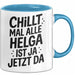 Helga Tasse Geschenk Chillt Mal Alle Helga Ist Ja Jetzt Da Geschenkidee Becher mit Name Blau Trendation