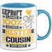 Cousin Geschenk Lustiger Spruch für Cousin Geschenkidee Bester Cousin Der Welt Blau Trendation