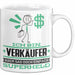 Verkäufer Geschenk Tasse Ich Bin Verkäufer Aber Sag Doch Einfach Superheld Lustige Geschenkdiee für Verkäufer Kaffee-Becher Weiß Trendation