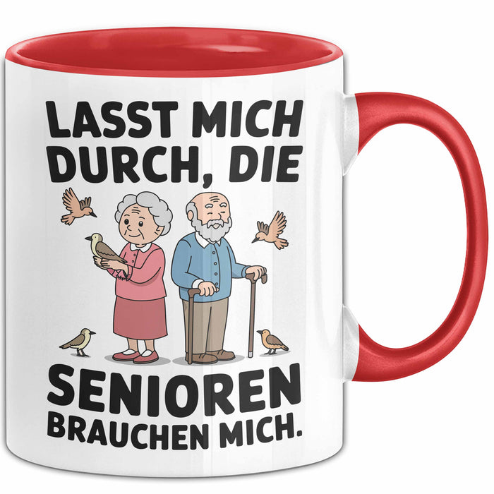 Krankenschwester Pflege Betreuung Tasse Geschenk Lustige Geschenkidee Spruch Lasst Mich Durch Die Senioren Brauchen Mich Rot Trendation