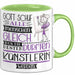 Künstlerin Geschenk Becher Tasse Gott Schuf Alle Menschen Gleich Nur Die Besten Durfeten Künstlerin Werden Geschenkidee Lustig Grün Trendation