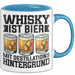 Whisky Liebhaber Tasse Geschenk Whisky Ist Bier Mit Destillations Hintergrund Blau Trendation