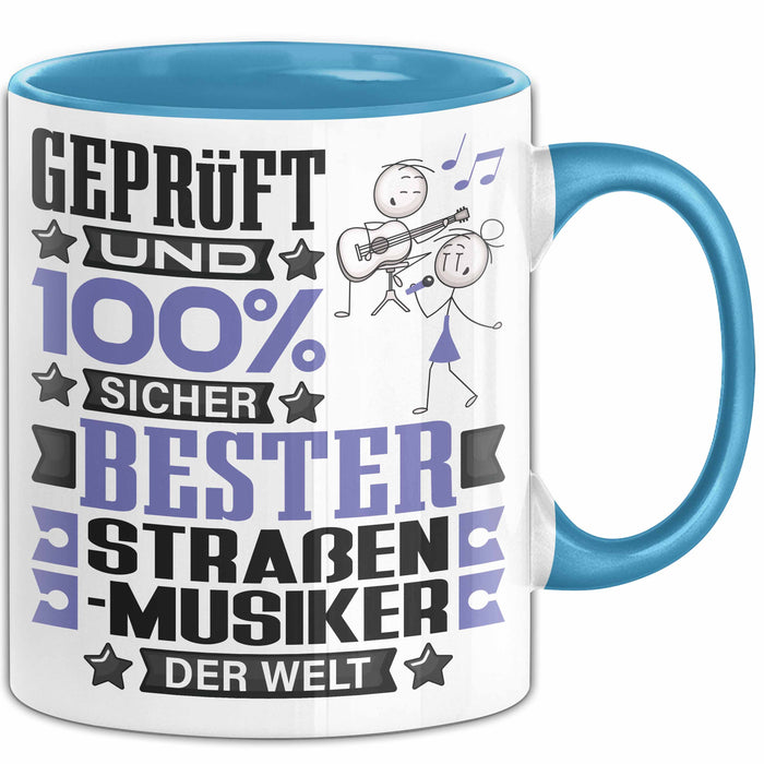 Straßenmusiker Geschenk Lustiger Spruch für Straßenmusiker Geschenkidee Bester Straßenmusiker Der Welt Blau Trendation