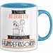 Hundefrisörin Tasse Geschenk Becher Stark Attraktiv Furchtlos Hundefrisörin Lustige Geschenkidee Blau Trendation