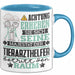 Tierarzthelfer Geschenk Tasse Lustiger Spruch Erheben Sie Sich Der Tierarzthelfer Betritt den Raum Blau Trendation