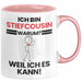 Stiefcousin Geschenk Tasse Lustiger Spruch Ich Bin Stiefcousin Warum Weil Ich Es Kann Geschenkidee Bester Stiefcousin Geburtstag Kaffee-Becher Rosa Trendation