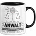 Anwalt Geschenk Tasse Ich Bin Anwalt Aber Sag Doch Einfach Superheld Lustige Geschenkdiee für Anwalt Kaffee-Becher Schwarz Trendation