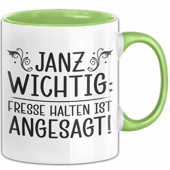Kollege Tasse Geschenk Janu Wichtig Fresse Halten Ist Angesagt Grün Trendation