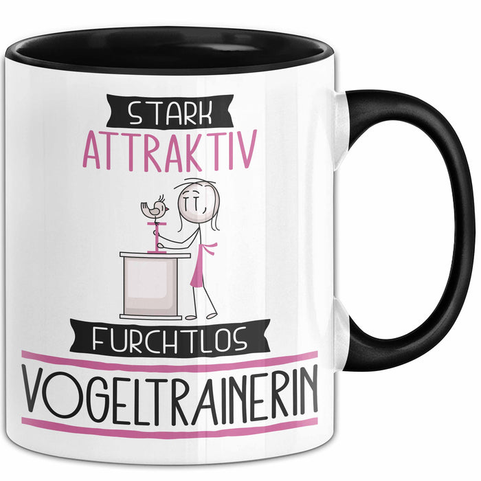 Vogeltrainerin Tasse Geschenk Becher Stark Attraktiv Furchtlos Vogeltrainerin Lustige Geschenkidee Trendation