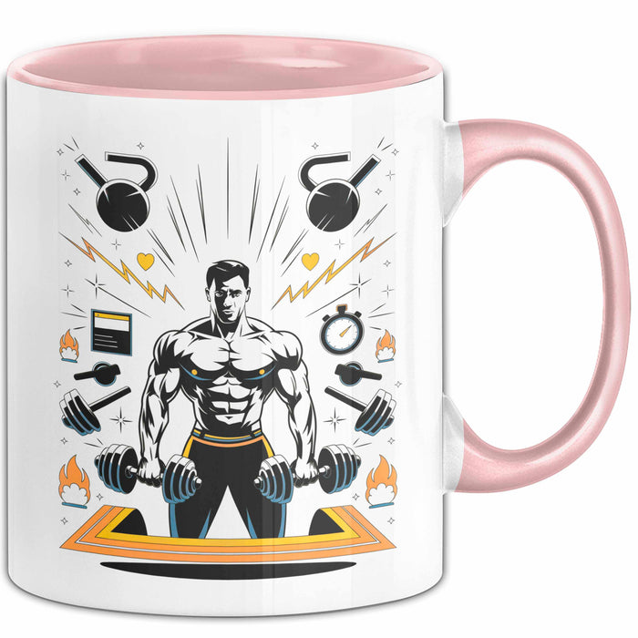Fitnesstrainer Tasse Geschenk Lustige Geschenkidee Spruch Für Fitness Motivatoren Rosa Trendation