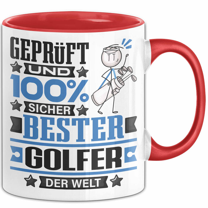 Golfer Geschenk Lustiger Spruch für Golfer Geschenkidee Bester Golfer Der Welt Rot Trendation