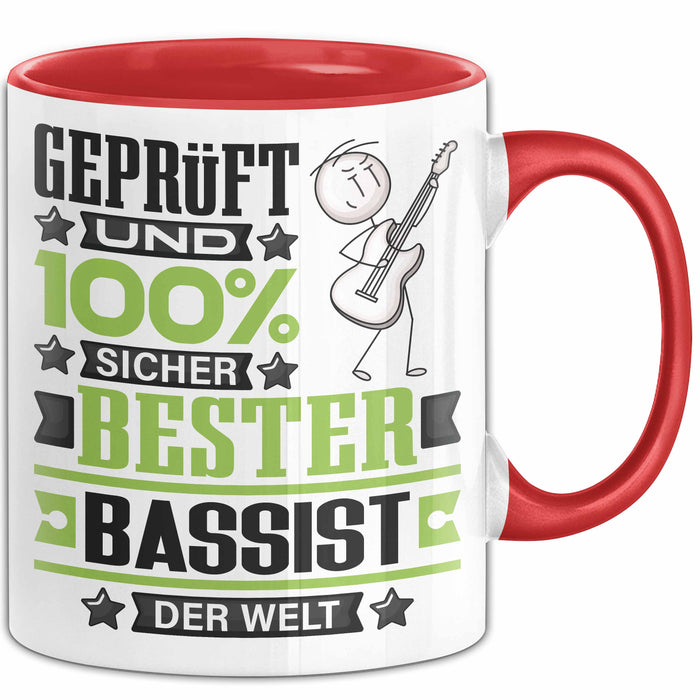 Bassist Geschenk Lustiger Spruch für Bassist Geschenkidee Bester Bassist Der Welt Rot Trendation