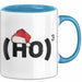 Chemielehrer Unterricht Tasse Geschenk Lustige Geschenkidee Spruch Ho Ho Ho Christmas Santa Blau Trendation