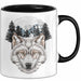 Wolf Tasse Geschenk Realistisch Berglandschaft Vollmond Geschenkidee Schwarz Trendation