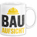 Bauleiter Bauunternehmer Tasse Geschenk Lustige Geschenkidee Spruch Bau Aufsicht Weiß Trendation