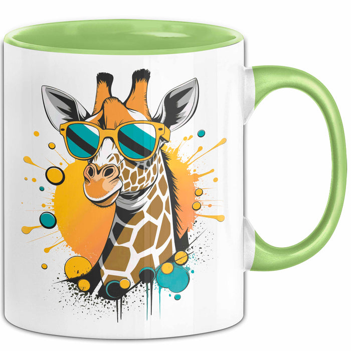 Giraffe Mit Sonnenbrille Tasse Geschenk Lustige Geschenkidee Spruch Grün Trendation