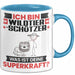 Wildtierschützer Tasse Geschenk für Wildtierschützer Geburtstag Lustiger Spruch Kaffee-Becher Was Ist Deine Superkraft Blau Trendation