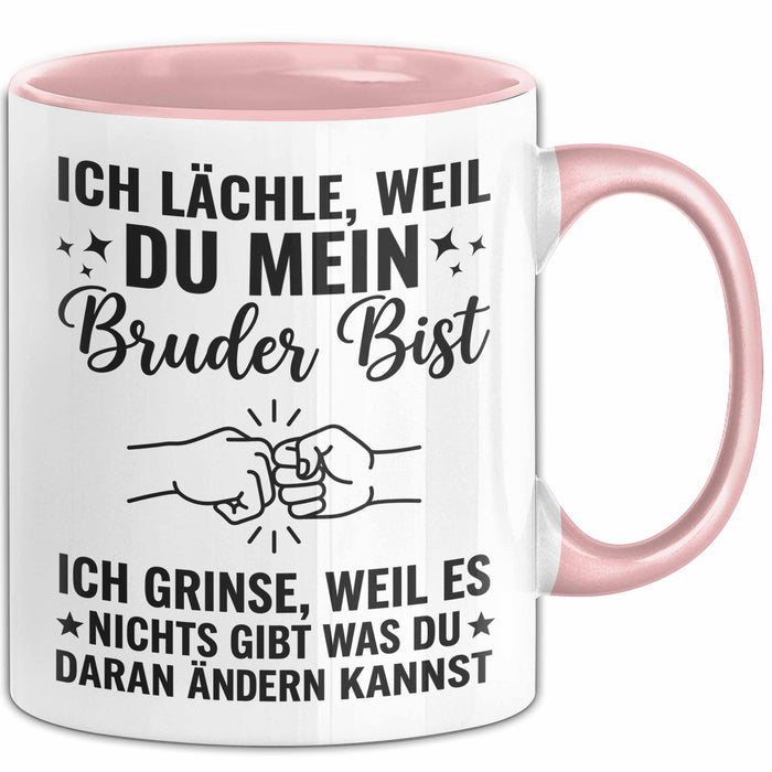 Bruder Tasse Geschenk Ich Laechle Weil Du Mein Bruder Bist Geschenkidee Lustig Rosa Trendation