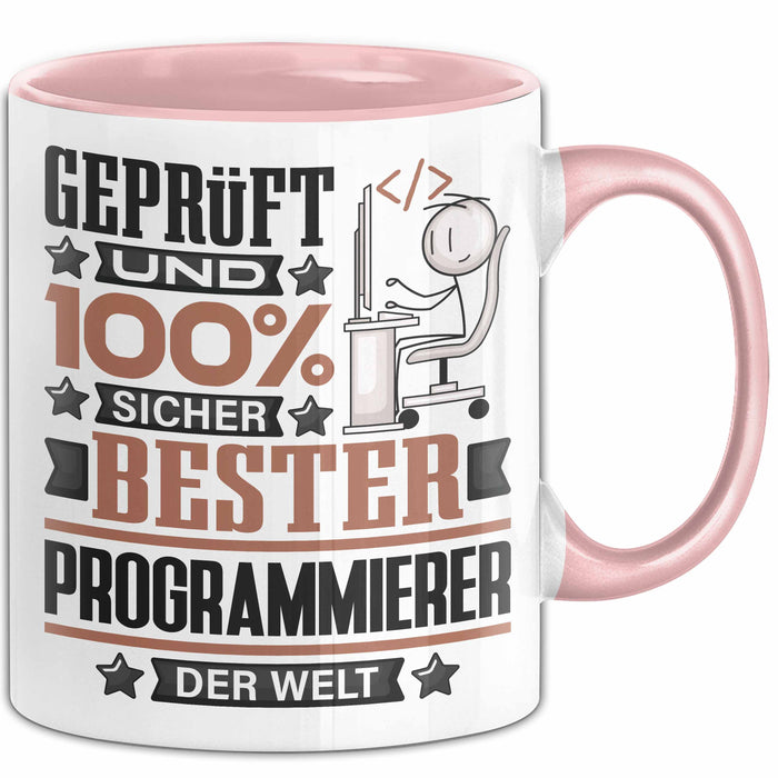 Programmierer Geschenk Lustiger Spruch für Programmierer Geschenkidee Bester Programmierer Der Welt Rosa Trendation