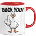 Ente Tier Tasse Geschenk Lustige Geschenkidee Spruch Duck You Rot Trendation