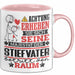 Stiefvater Geschenk Tasse Lustiger Spruch Erheben Sie Sich Der Stiefvater Betritt den Raum Rosa Trendation