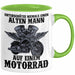 Motorradfahrer Geschenk Tasse Kaffee-Becher Motorrad Spruch Unterschätze Niemals Einen Alten Mann Auf Einem Motorrad Spruch Männer Grün Trendation