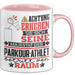 Parkour-Athlet Geschenk Tasse Lustiger Spruch Erheben Sie Sich Der Parkour-Athlet Betritt den Raum Rosa Trendation