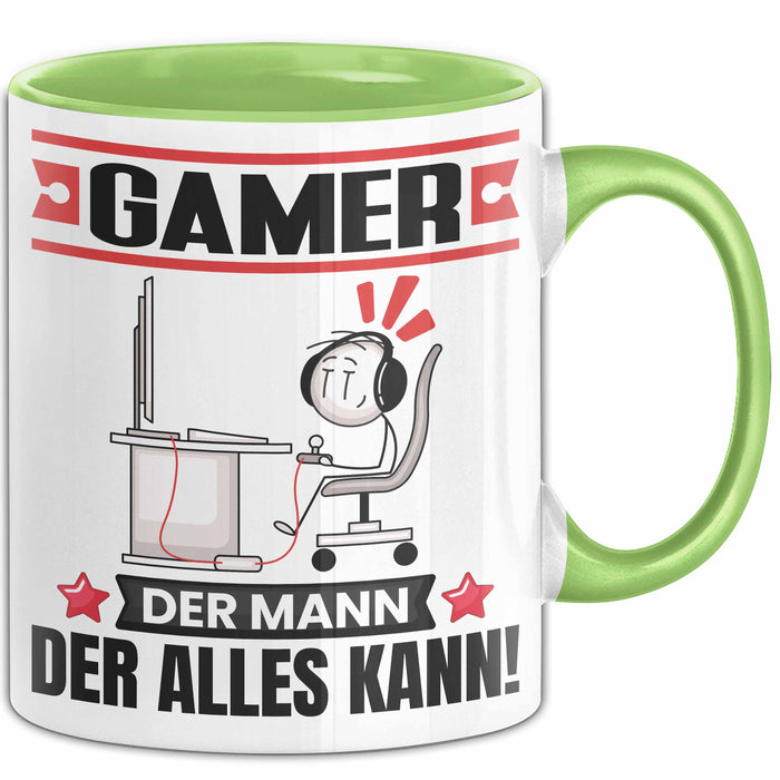 Gamer Tasse Geschenk für Gamer Der Mann Der Alles Kann Geschenkidee zum Geburtstag Grün Trendation