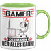 Gamer Tasse Geschenk für Gamer Der Mann Der Alles Kann Geschenkidee zum Geburtstag Grün Trendation