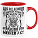 Forstwirt Geschenk Tasse Waldarbeiter Axt Holz Hacken Totenkopf Wikinger Kaffee-Becher für Holzfäller Rot Trendation