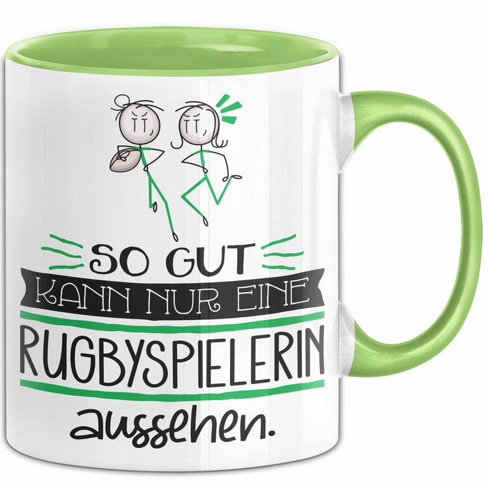 Rugbyspielerin Geschenk Tasse So Gut Kann Nur Eine Rugbyspielerin Aussehen Geschenkidee Geburtstag Weihnachten Lustig Grün Trendation