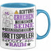 Brettspieler Geschenk Tasse Lustiger Spruch Erheben Sie Sich Der Brettspieler Betritt den Raum Blau Trendation
