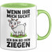 Ziegenbauer Ziegen Tier Tasse Geschenk Lustige Geschenkidee Spruch Wenn Ihr Mich Sucht Ich Bin Bei Den Ziegen Grün Trendation