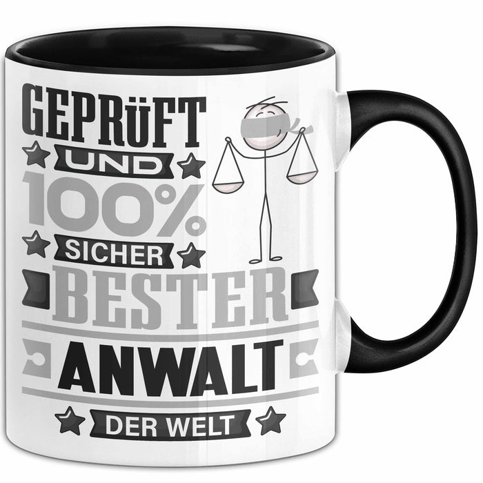 Anwalt Geschenk Lustiger Spruch für Anwalt Geschenkidee Bester Anwalt Der Welt Schwarz Trendation
