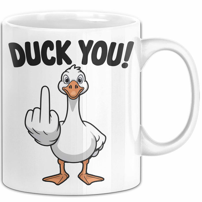 Ente Tier Tasse Geschenk Lustige Geschenkidee Spruch Duck You Weiß Trendation