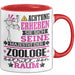 Zoologe Geschenk Tasse Lustiger Spruch Erheben Sie Sich Der Zoologe Betritt den Raum Rot Trendation