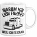 Lkw Fahrer Trucker Tasse Geschenk Lustige Geschenkidee Spruch Warum Ich Lkw Fahre Weil Ich Es Kann Weiß Trendation
