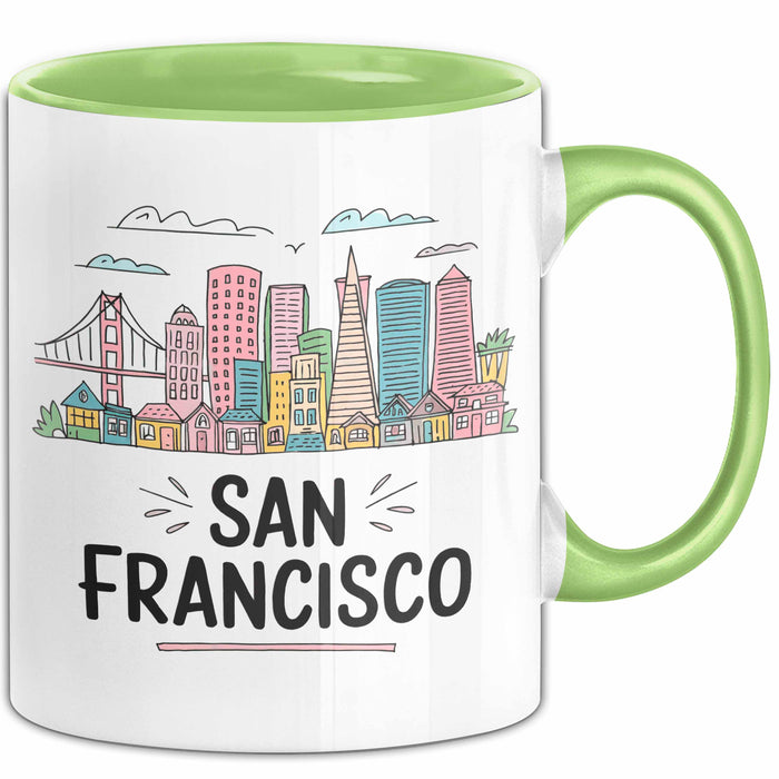 Francisco Kalifornien USA Tasse Geschenk Lustige Geschenkidee Spruch Grün Trendation