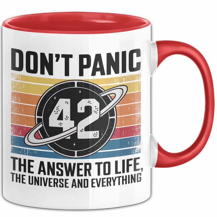 Mathematiker Tasse Geschenkidee 42 Die Antwort auf das Leben Rot Trendation