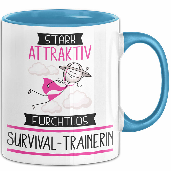 Survival-Trainerin Tasse Geschenk Becher Stark Attraktiv Furchtlos Survival-Trainerin Lustige Geschenkidee Blau Trendation