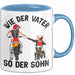 Vater Sohn Tasse Geschenk Lustige Geschenkidee Spruch Dirt-Bike Biker Blau Trendation