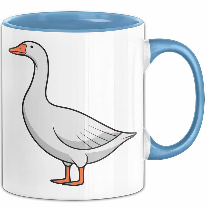 Gans Tier Gänse Bauer Tasse Becher Geschenk Lustige Geschenkidee Spruch Blau Trendation