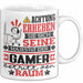 Gamer Geschenk Tasse Lustiger Spruch Erheben Sie Sich Der Gamer Betritt den Raum Weiß Trendation