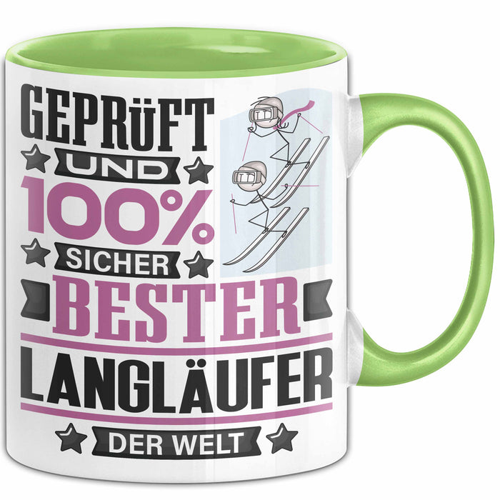 Langläufer Geschenk Lustiger Spruch für Langläufer Geschenkidee Bester Langläufer Der Welt Grün Trendation