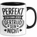 Gertrud Tasse Geschenk Perfekt Sein Kann Jeder Geschenkidee Geburtstag Schwarz Trendation
