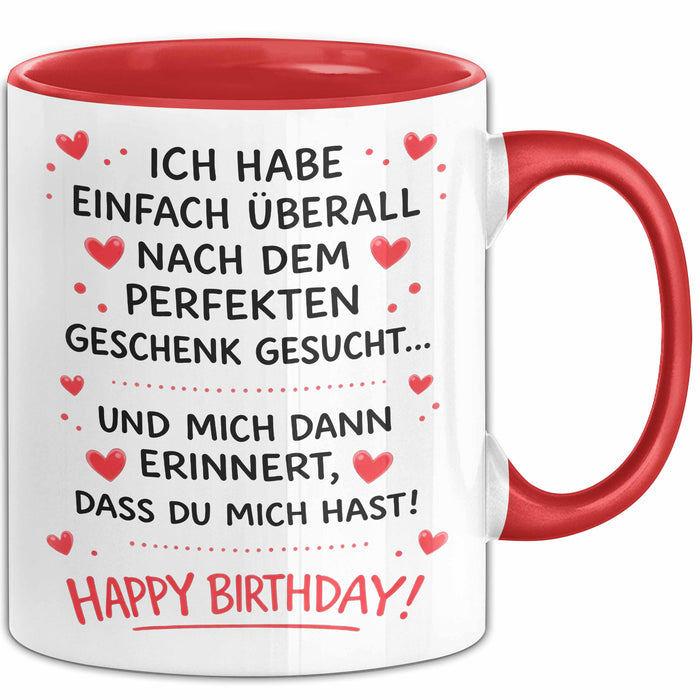 Geburtstagsfeier Sarkasmus Tasse Geschenk Lustige Geschenkidee Spruch Ich Habe Einfach Überall Nach Dem Perfekten Geschenk Gesucht Rot Trendation