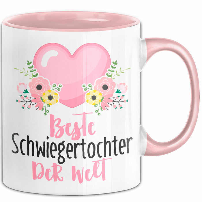 Schwiegertochter Tasse Geschenk Spruch Beste Schwiegertochter Der Welt Becher Rosa Trendation