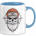 Nautischer Totenkopf Seemann Tasse Geschenk Lustige Geschenkidee Spruch Moin Blau Trendation