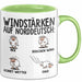 Schaf Tier Bauer Norddeutschland Tasse Becher Geschenk Lustige Geschenkidee Spruch Windstärken Auf Norddeutsch Grün Trendation