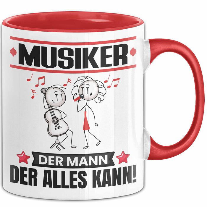 Musiker Tasse Geschenk für Musiker Der Mann Der Alles Kann Geschenkidee zum Geburtstag Rot Trendation